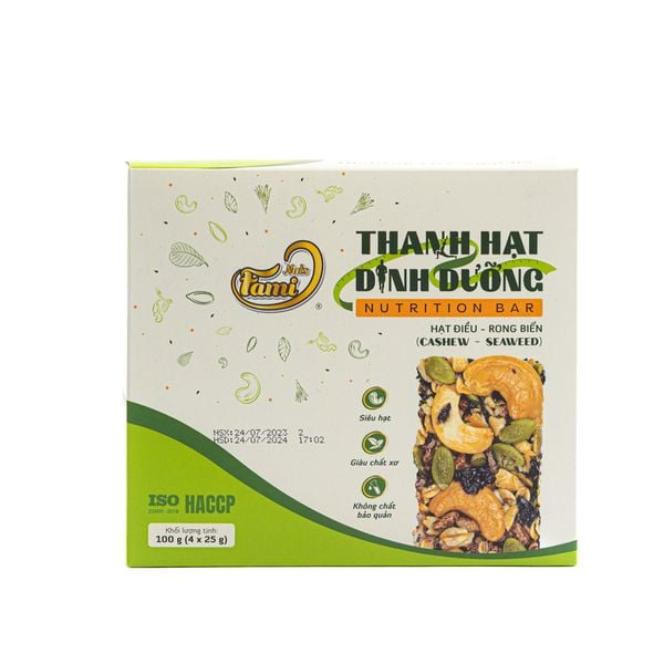 Thanh hạt dinh dưỡng hạt điều - rong biển Faminuts 25g-03